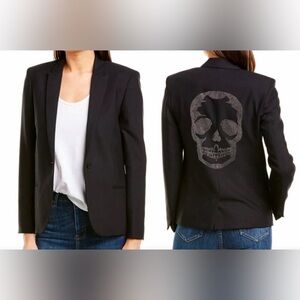 Zadig & Voltaire Vedy Black Blazer with Skull Design